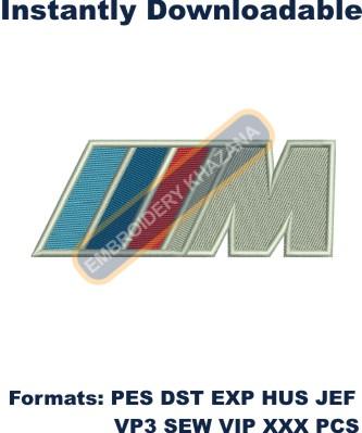 BMW M Power logo Embroidery Design